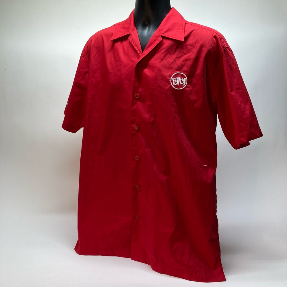 Vintage Circuit City Roadshop Stereo Install Crew Button Up Shirt Sz Medium